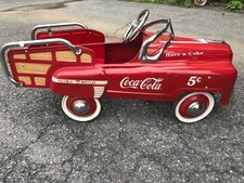 Vintage, Original Gear Box Red Coca Cola Pedal Car Child Size Metal Toy