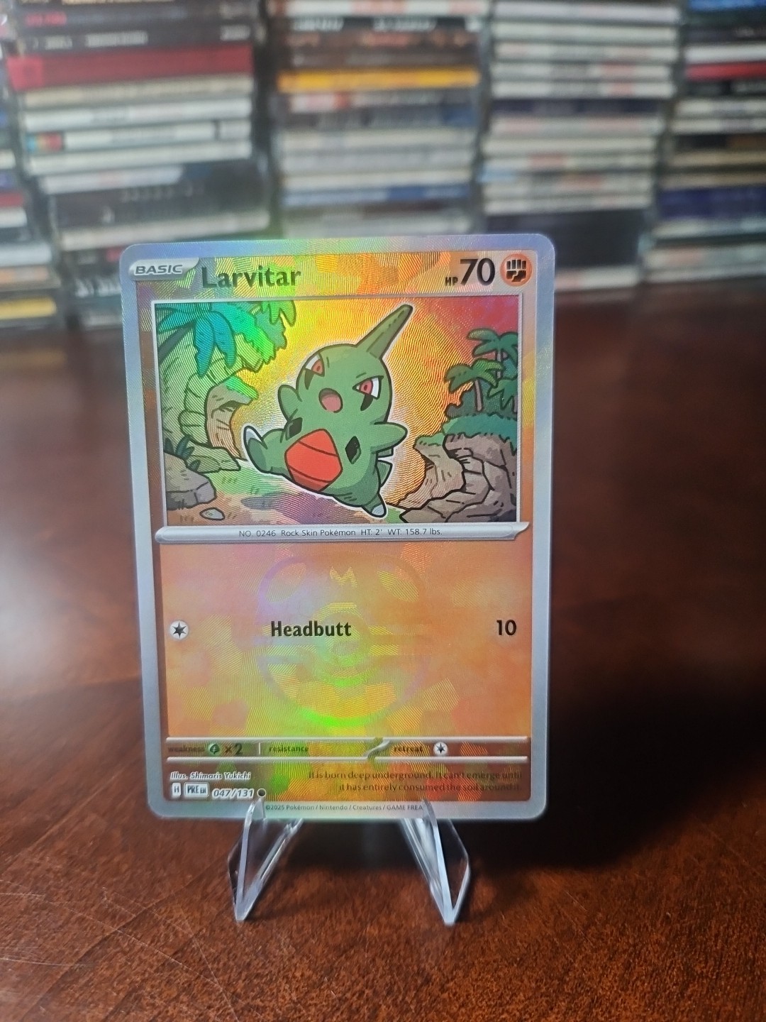 Larvitar 047/131 - Pokemon SV Prismatic Evolutions - Masterball Holo Common (NM)