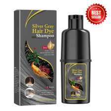 Silver Gray Hair Dye Shampoo 3 in 1 Gentle and Easy Color Changing Shampoo