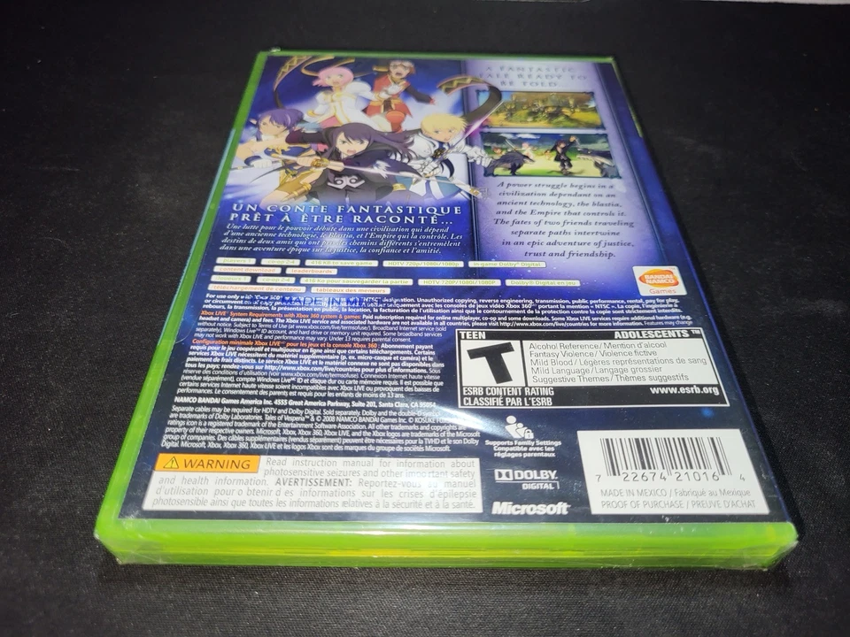 Tales of Vesperia Bandai Namco Microsoft Xbox 360 NOVO EM FOLHA LACRADO + protetor! - Imagem 2 de 4