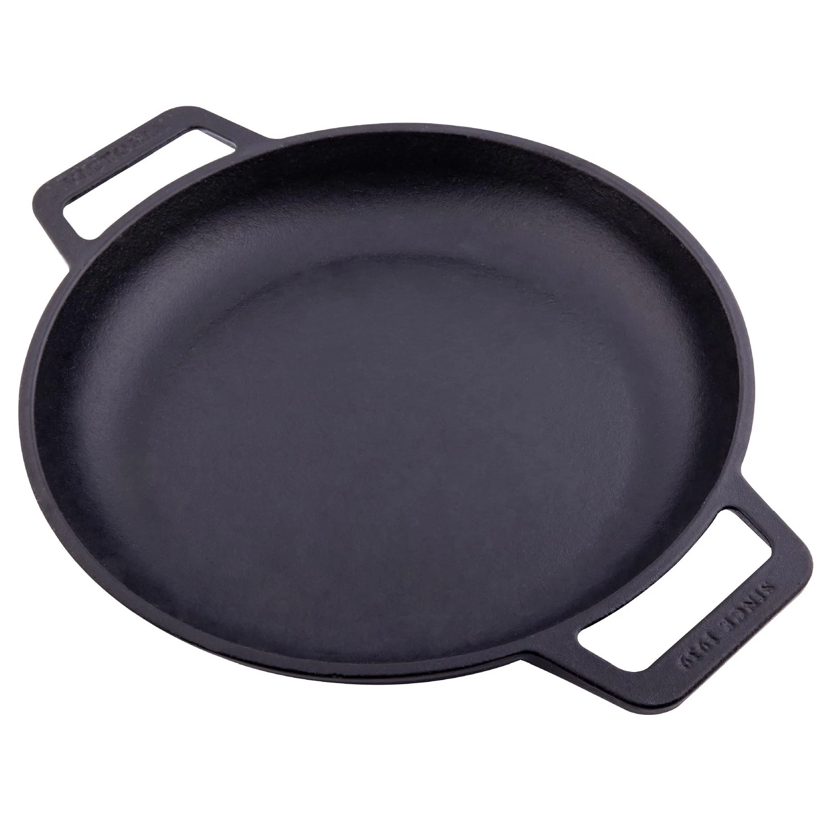 Cast Iron Round Skillet with Double Loop Handles, Made in Colombia, 10 Inches
