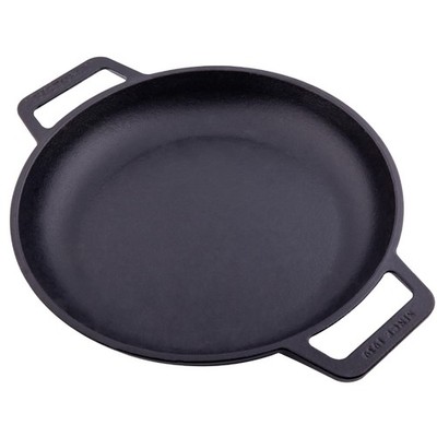 Cast Iron Round Skillet with Double Loop Handles, Made in Colombia, 10 Inches