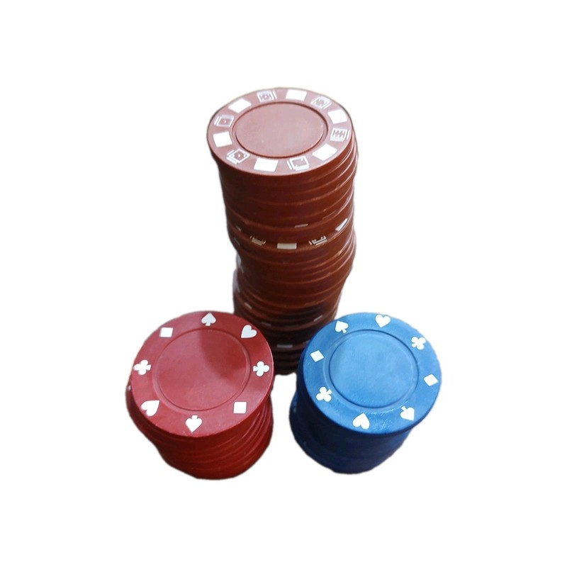 Poker Chips Lot  Red Suite & Blue Suite (15 Of The Blue) Dice 