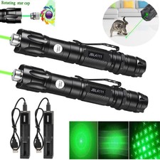 2PCS 6000Miles 532nm Green Laser Pointer Pen Visible Beam Lazer Light  Charger