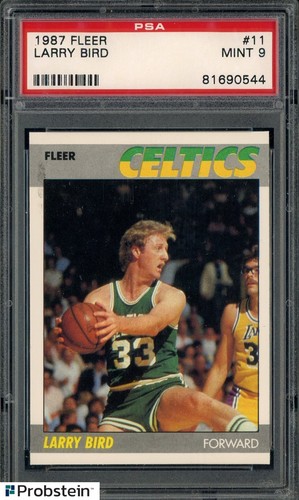 1987 Fleer Basketball #11 Larry Bird Boston Celtics HOF PSA 9 MINT