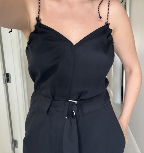 Goop G. Label Jumpsuit Navy Cotton Size 4 Wide Leg Belted Gwyneth Paltrow