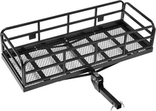 500LBS Folding Cargo Basket 60x24x14" w/ Hitch Stabilizer for 2" Receiver