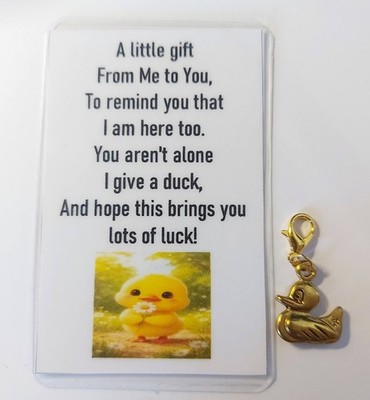 CARD SENTIMENT - A LITTLE GIFT - YOU AREN'T ALONE - Lucky Duck