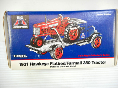 Ertl Big A Auto Parts 1931 Hawkeye Flatbed and Farmall 350 Tractor Die-Cast