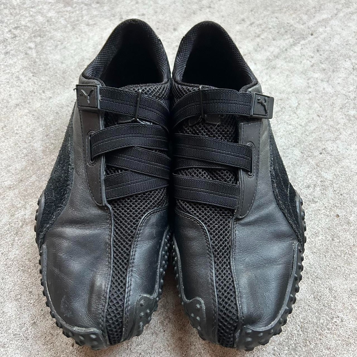 Rare PUMA Amoko Black Leather Shoes Size US 9.5 Casual Driving