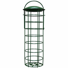 Image of Suet Fat Ball Feeder Wild Garden Birds Hanging Loop Metal Natures Market Green