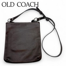 Old Coach OLD COACH Shoulder Bag Dark Brown Leather