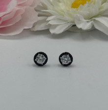 1.00Ct Round Cut Lab Created Diamond Halo Stud Earrings 14K White Gold Plated