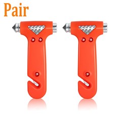 2 Pcs Car Safety Emergency Hammer Window Breaker And Seatbelt Cutter Tool 2-in-1 2 Pcs Car Safety Emergency Hammer Window Breaker And Seatbelt Cutter Tool 2-in-1