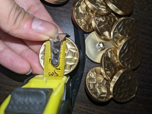 Metal Effect Large Gold Shank Buttons moon Big Nugget Plastic 48L/ 30mm 14pcs - Picture 4 of 4