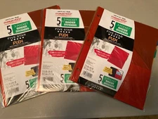 3 packs -Five Star 3 Pocket Binder Dividers 5 Tabs-multi Colors- Brand New ACCO