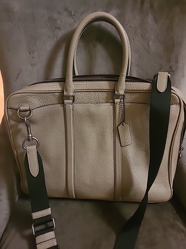 Coach Computer Metropolitan große Aktentasche Pebbled Leder Crossbody Riemen grau - Bild 18 von 18