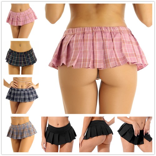 Sexy Girl's Tartan Skater Skirt Micro Mini Fancy Dress Pleated Costume Plaid - Picture 2 of 41