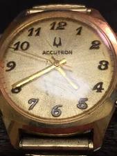 Vintage Bulova Accutron 2180 Tuning Fork Wrist Watch 10K Gold Rolled - runs well