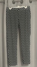 NWOT Women's Banana Republic 4 Long Black WhitePrint Dress Work Career Pants.