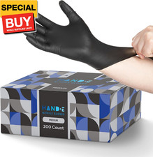 Black Nitrile Disposable Gloves Medium, 50 Count - BBQ, Tattoo, Hair Dye, Cookin