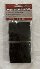 Franklin Sports Wristbands Plain Black New 2-pack One Size Wristband