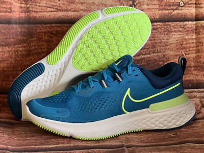 Nike React Miler 2 Imperial Blue Lime Glow Road Running Men's SZ 13 [CW7121 402]