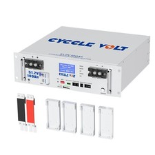 48V 100Ah Rack Mount 3U LiFePO4 Battery 5120Wh BMS for Solar Home Energy Storage