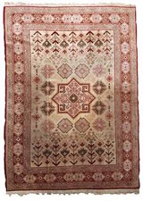 Handmade vintage Turkish Sivas rug 6.5' x 8.9' (199cm x 274cm) 1960s - 1C735