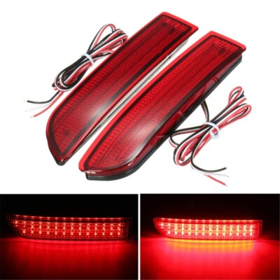 2x Red Bumper Reflector LED Brake Stop Light For Toyota Avensis Alphard Estima