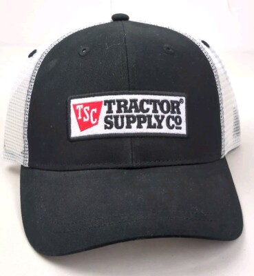 TRACTOR SUPPLY CO TSC, Black & White Baseball Cap/Trucker Hat, Adjustable Strap