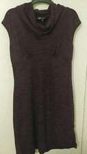 AB STUDIO Womens Sleeveless Sweater dress New Sz Med Turtle neck L39 Purple