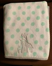 Carters Just One You 2 Giraffe Polka Dot Baby Blanket Grey Green Security Lovey