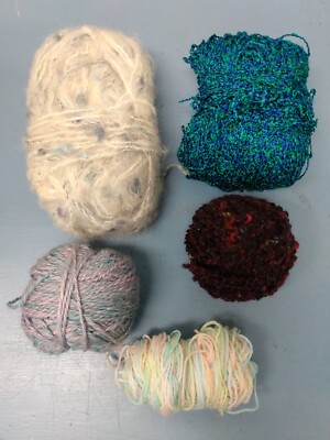 Lot of 5 crazy multi color miscellaneous yarn   (LL)