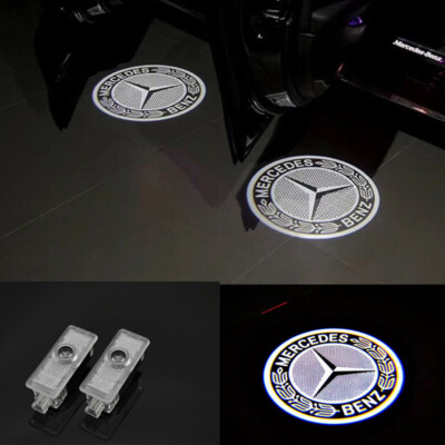 2X LED Car Door Light HD Courtesy Ghost Shadow Projector For Benz CLA CLS C E