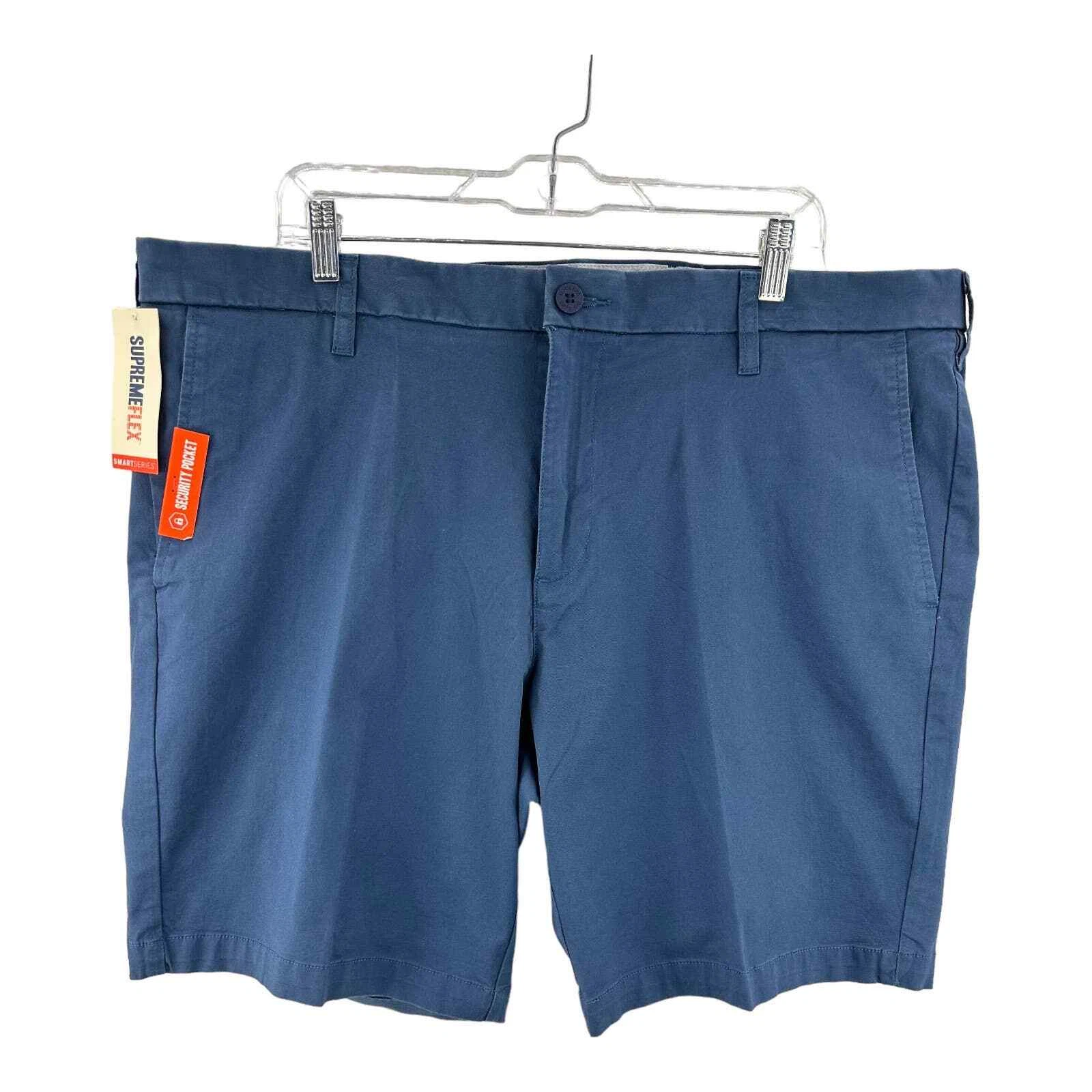 Dockers Men's Ultimate Supreme Flex Stretch Solid Shorts in Blue Size 42