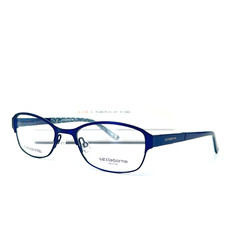 Liz Claiborne Eyeglasses L455 E8W Blue Rectangle Frame 50 17 130 mm