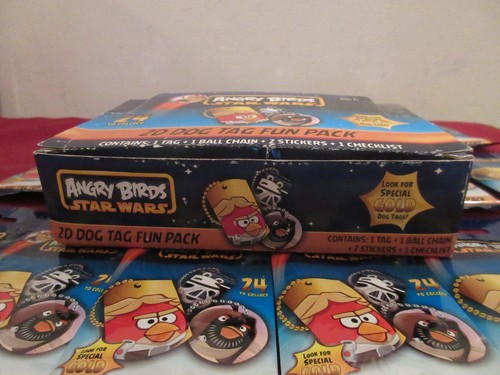 Unopened 2012 Angry Birds Star Wars 2D Dog Tag Fun Pack Box of 24 Packs - Picture 5 of 10