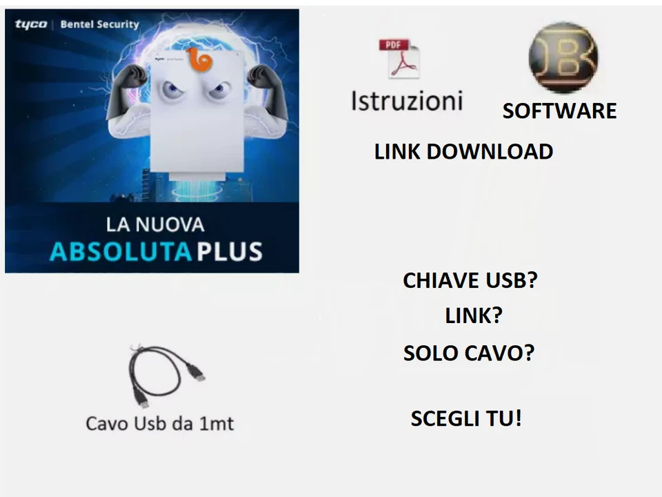 BENTEL SECURITY ISTRUZIONI SOFTWARE BOSS 4.40 cavo USB chiave USB LINK DOWNLOAD bentel absoluta