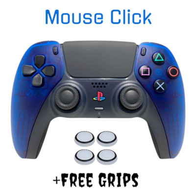 CustomTransparent Blue ICE Retro PS5 Controller Modded PlayStation 5 Mouse Click