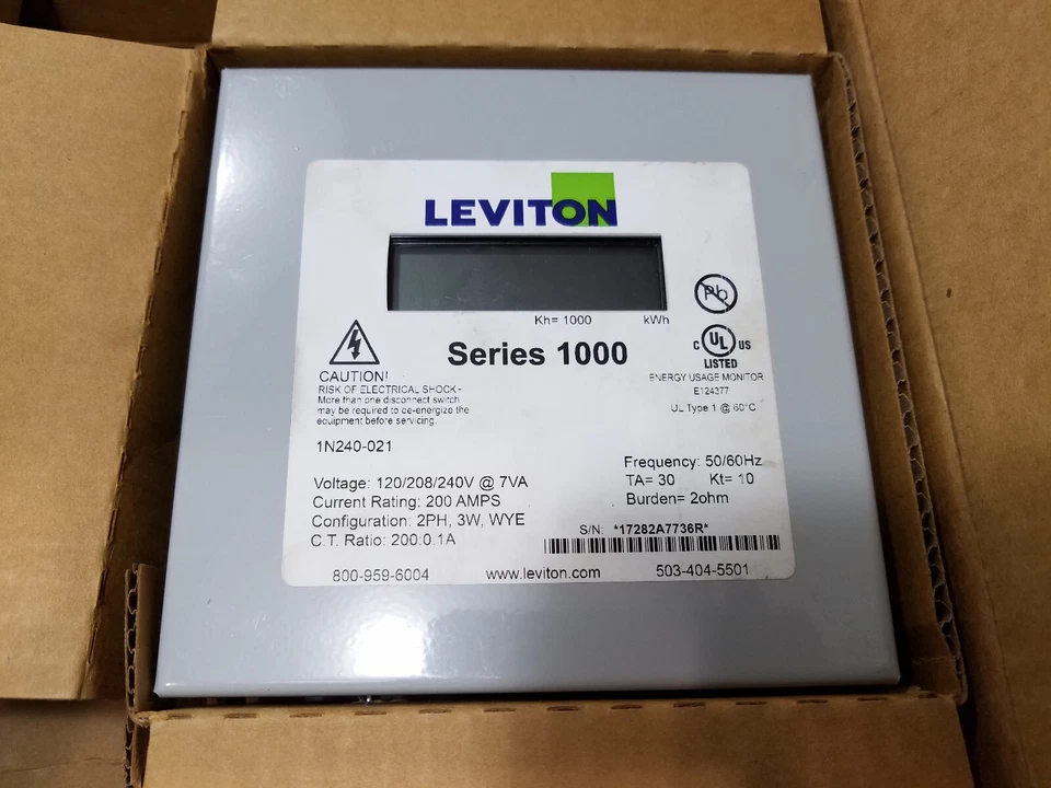 Leviton 1N240-021 120/208/240V, 1 Phase 3 Wire, Max 200A, Dual Element - Image 2 of 4