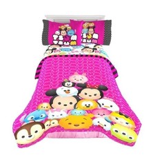 Disney TSUM TSUM 4 Piece Soft Microfiber FULL Sheet Set Minnie Mickey NEW