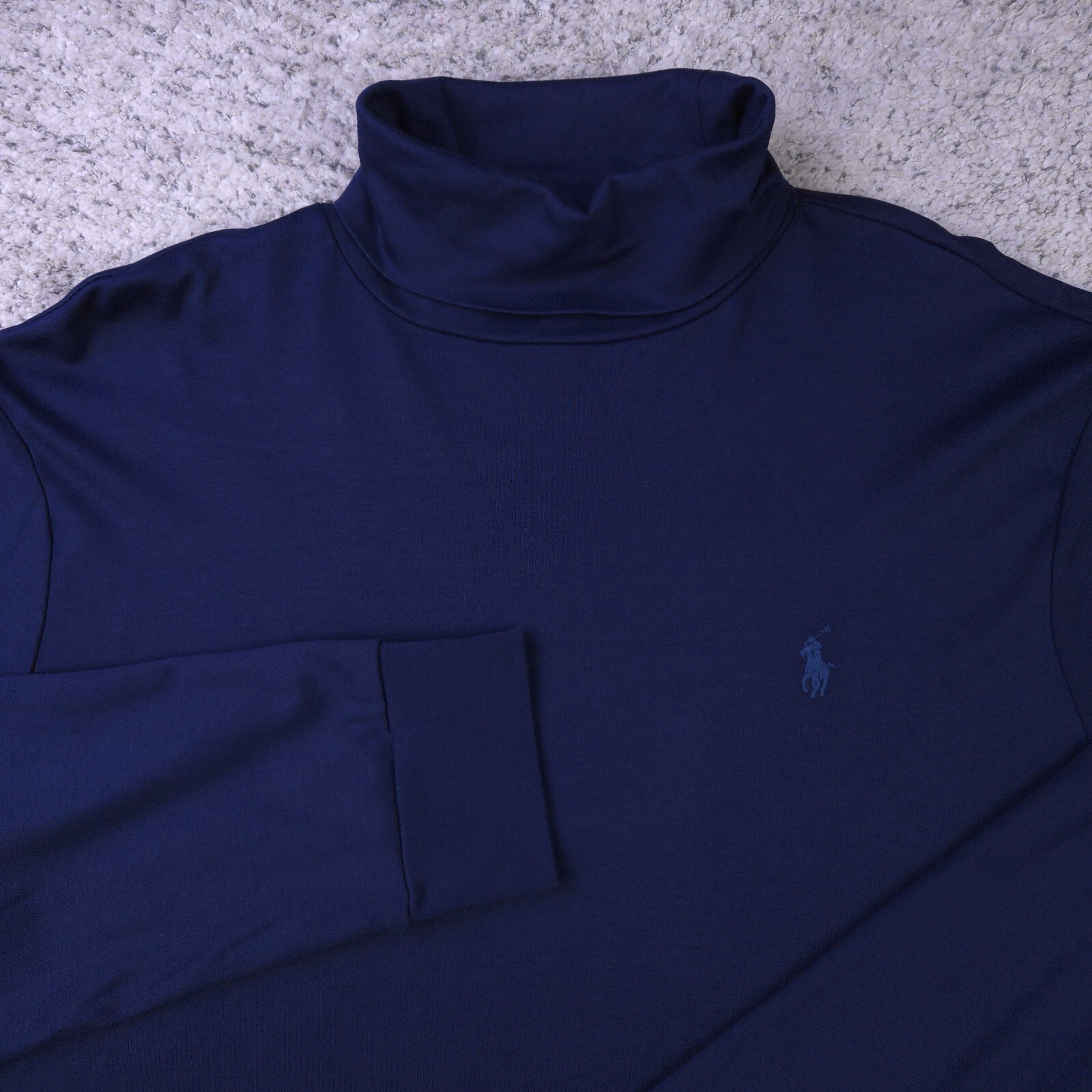 Polo Ralph Lauren camicia uomo grande girocollo blu navy manica lunga logo pony ottime condizioni