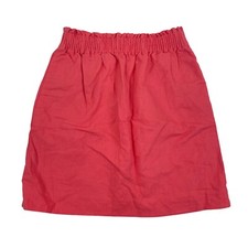 J. Crew Women's Coral Pink Scrunch Waist Pull On Linen Skirt Size 0 18" Length