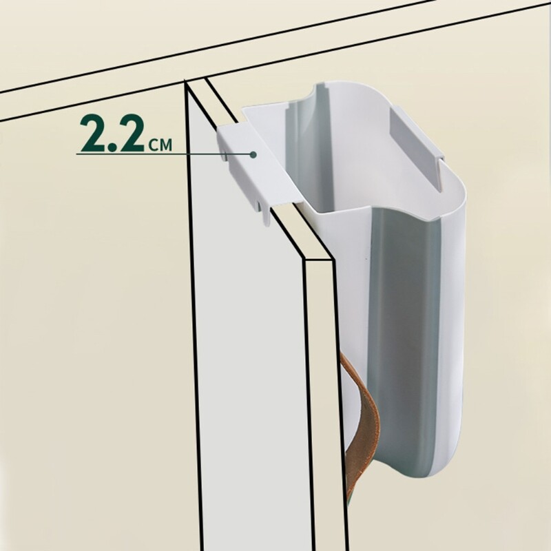 Wall Mounted Trash Can Foldable Thickened Garbage Bucket Round Moon Box