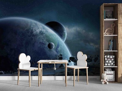 3D Planet Space Self-adhesive Removable Wallpaper Murals