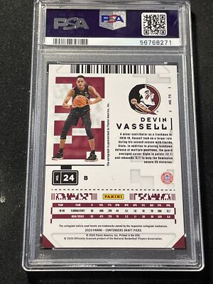 2020-21 Contenders Draft DEVIN VASSELL RC Rookie Auto Tournament 