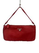 Prada Nylon Tessuto Red Pochette, Vintage Y2K Prada purse Small Shoulder Bag