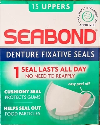 SEA-BOND Seabond Gum Denture Fixative Seals - 15 Original Uppers