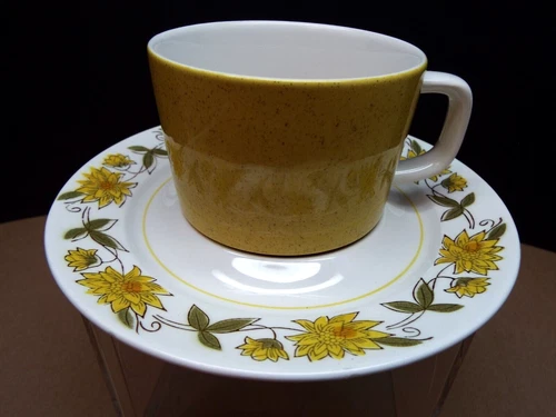 VINTAGE  MIKASA ''MEDITERRANIA EMPIRE GOLD'' 4994 JAPAN COFFEE CUP AND SAUCER